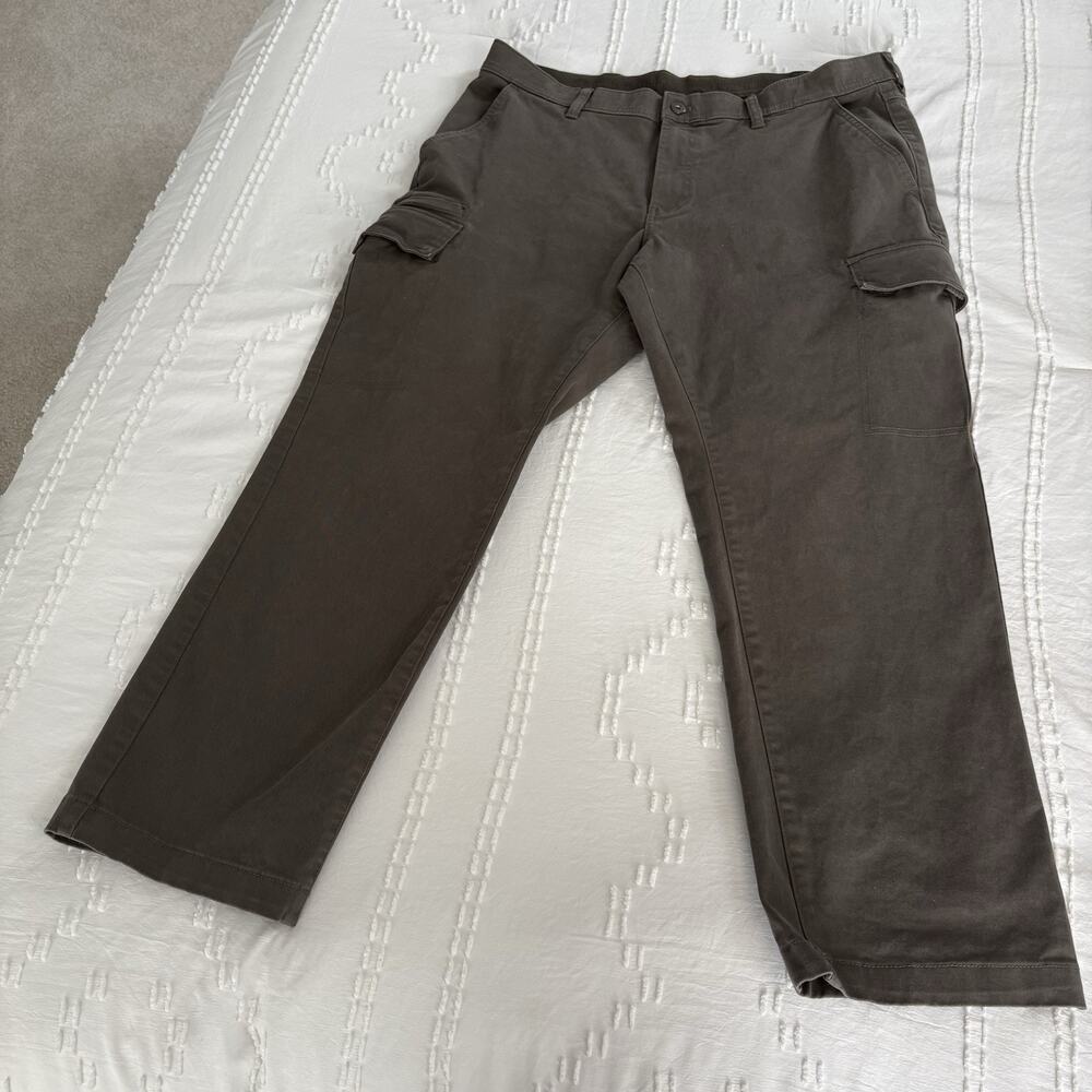 Weatherproof Men’s Taupe Cargo Work Pants 38X30 Stretch Twill Straight Leg